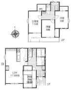 2号棟間取図です。
駐車3台可能で、広々WICと便利なパントリー付きの4LDKです
また南向きで明るく日当良好です